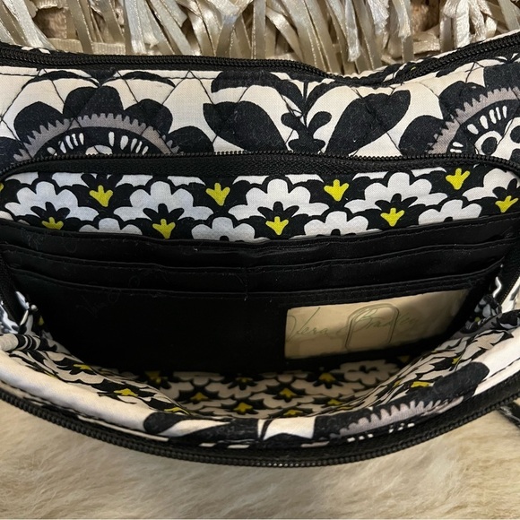 Vera Bradley Black & White with Yellow accents Little Hipster Crossbody Bag - Picture 3 of 14